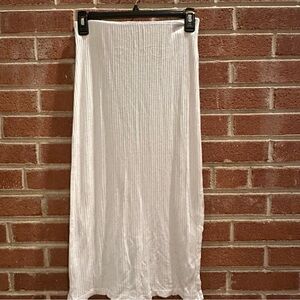 Shore Skirt Maxi White Ribbed Slit Size Small Summer‎